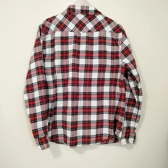 Jachs Girlfriend Size Large Flannel Snap Closure Cotton Plaid Shirt D1 - Picture 4 of 6